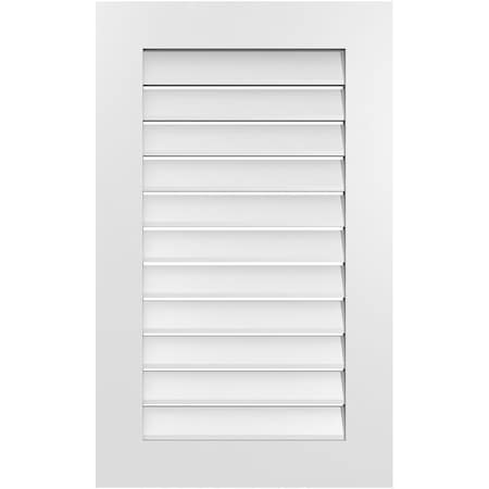 Ekena Millwork Vertical Surface Mount PVC Gable Vent: Functional, w/ 3-1/2"W x 1"P Standard Frame, 22"W x 36"H GVPVE22X3601SF